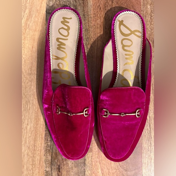 Sam Edelman Lux Linnie velvet loafer slides Raspberry 8.5 - Picture 6 of 12